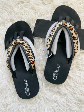 Pedi Couture Leopard Print Spa Flip Flops Pedicure Sandals